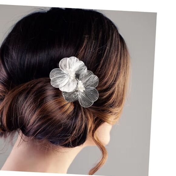 Silver Floral Beach Hair Comb Accessory New - Picture 10 of 11